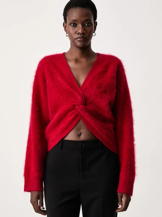 Zdjęcie produktu Twinset sweter damski z wełną czerwony