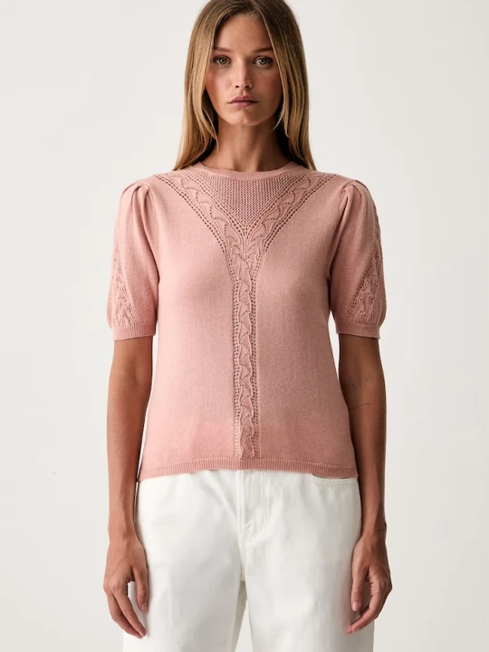 Zdjęcie produktu Twinset sweter damski z wełną różowy
