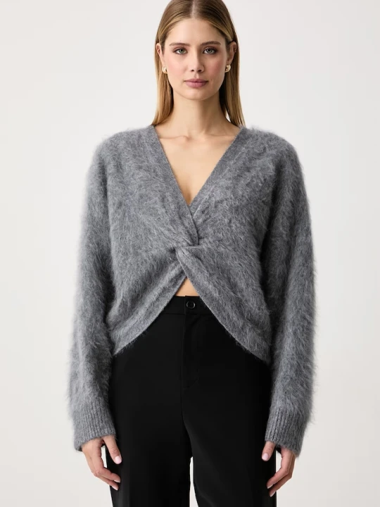 Zdjęcie produktu Twinset sweter damski z wełną szary