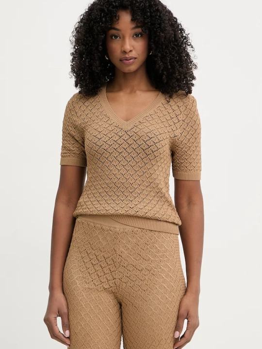 Zdjęcie produktu Twinset sweter damski z wiskozą brązowy