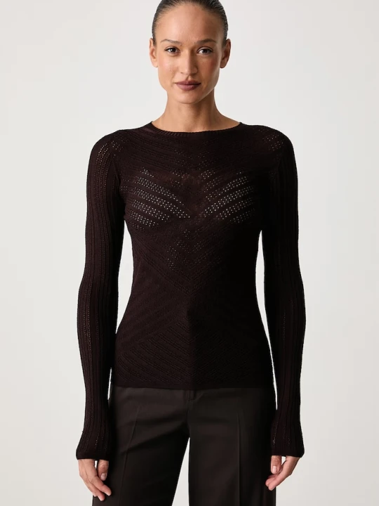 Zdjęcie produktu Twinset sweter damski z wiskozą brązowy