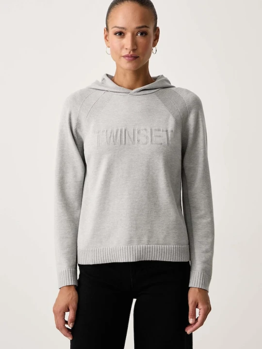 Zdjęcie produktu Twinset sweter damski z wiskozą szary