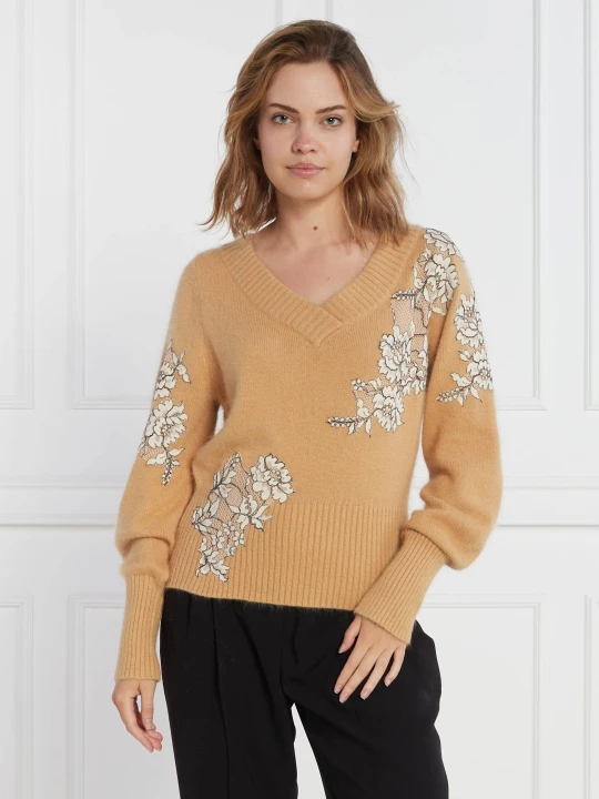 Zdjęcie produktu TWINSET Sweter | Regular Fit | z dodatkiem wełny brązowy