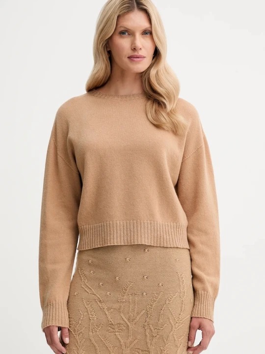 Zdjęcie produktu Twinset sweter wełniany brązowy
