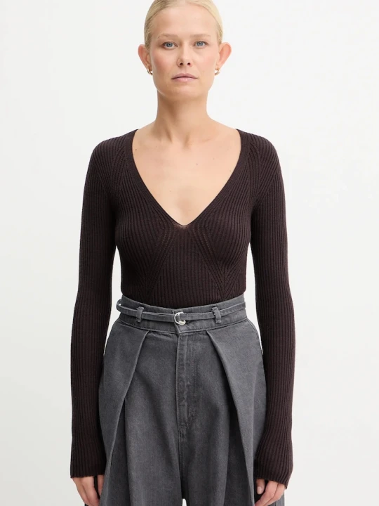 Zdjęcie produktu Twinset sweter wełniany brązowy