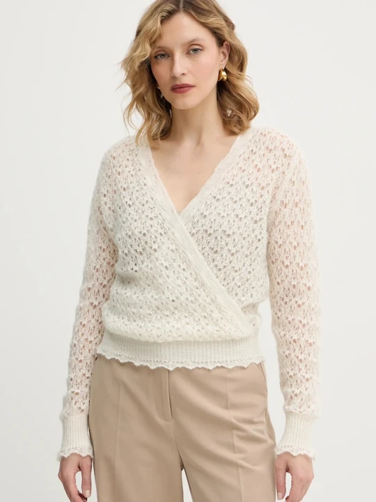 Zdjęcie produktu Twinset sweter z dodatkiem moheru beżowy