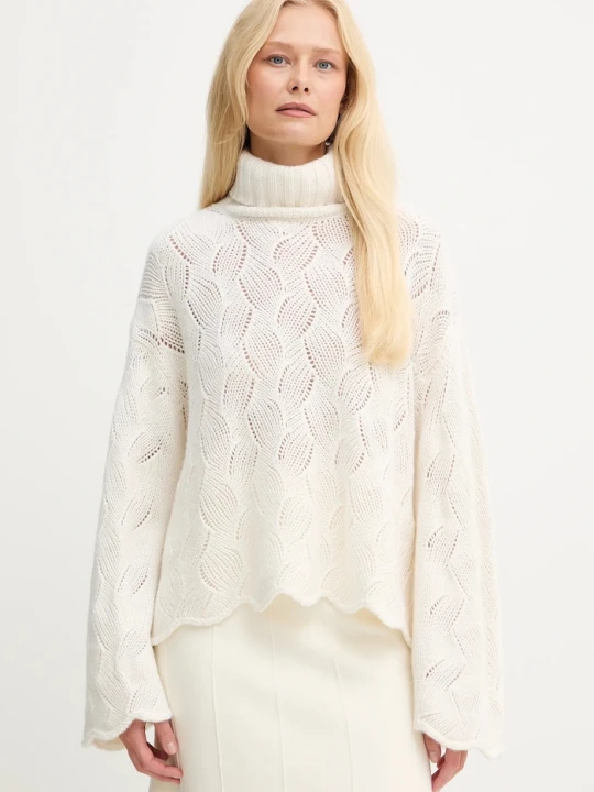 Zdjęcie produktu Twinset sweter z dodatkiem wełny beżowy