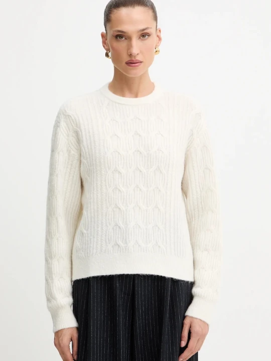 Zdjęcie produktu Twinset sweter z dodatkiem wełny beżowy
