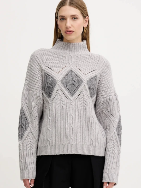 Zdjęcie produktu Twinset sweter z dodatkiem wełny szary