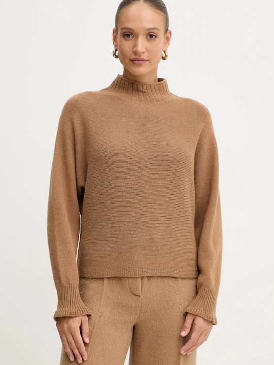 Zdjęcie produktu Twinset sweter z dodatkiem wełny brązowy