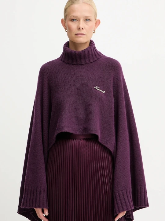 Zdjęcie produktu Twinset sweter z dodatkiem wełny fioletowy