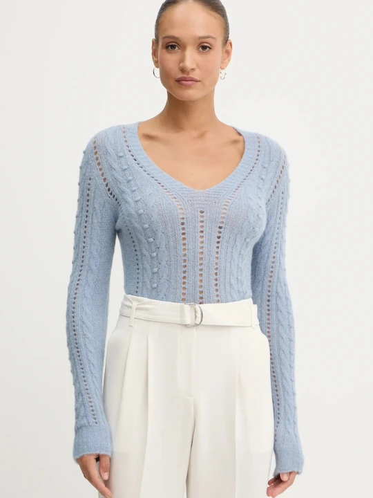 Zdjęcie produktu Twinset sweter z dodatkiem wełny niebieski
