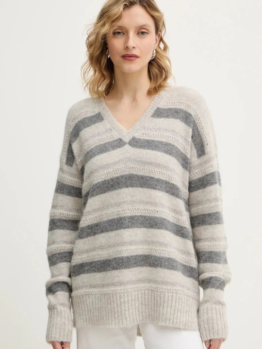 Zdjęcie produktu Twinset sweter z dodatkiem wełny szary