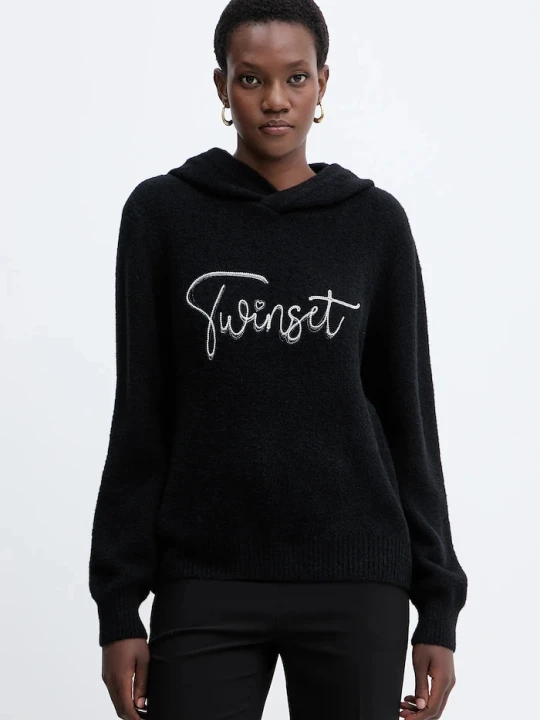 Zdjęcie produktu Twinset sweter z domieszką wełny czarny