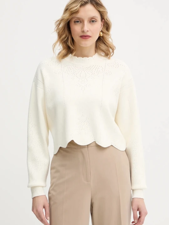 Zdjęcie produktu Twinset sweter z domieszką wełny beżowy