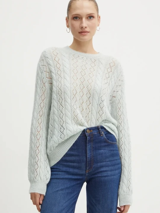 Zdjęcie produktu Twinset sweter z domieszką wełny zielony
