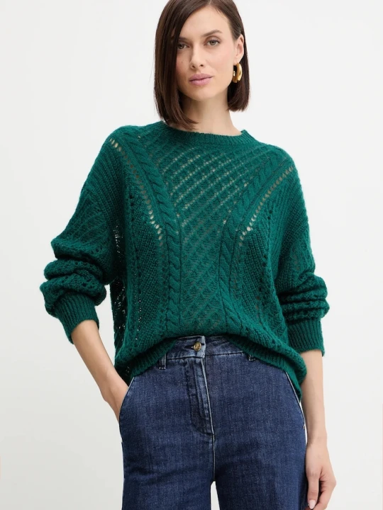 Zdjęcie produktu Twinset sweter z wełną zielony