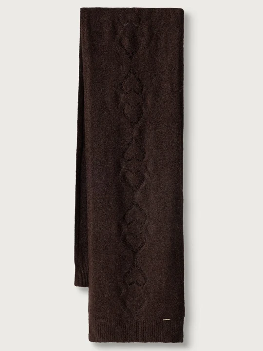 Zdjęcie produktu Twinset szalik damski z dodatkiem wełny brązowy