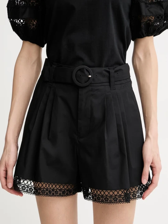 Zdjęcie produktu Twinset szorty eleganckie damskie bawełniane z elastanem czarny