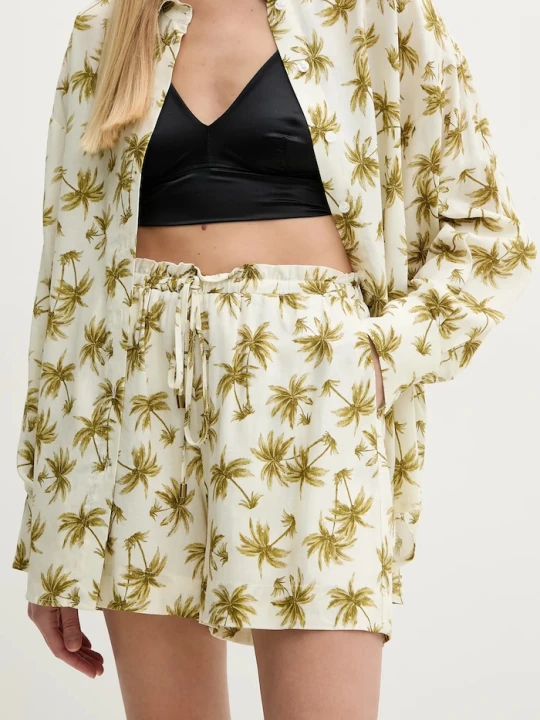 Zdjęcie produktu Twinset szorty z domieszką lnu beżowy