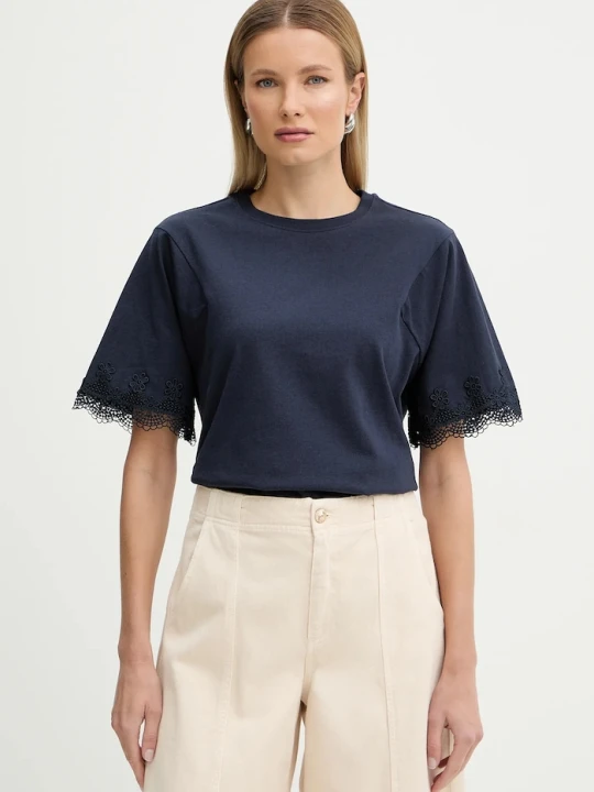 Zdjęcie produktu Twinset t-shirt bawełniany granatowy