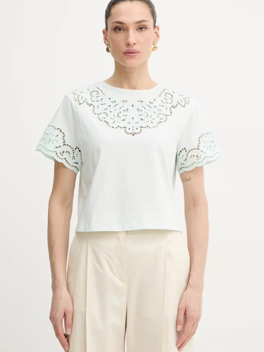 Zdjęcie produktu Twinset t-shirt bawełniany turkusowy