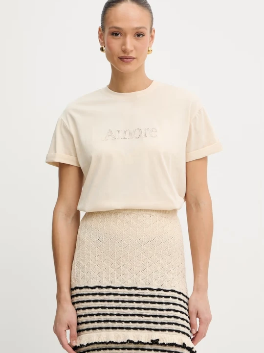 Zdjęcie produktu Twinset t-shirt bawełniany beżowy