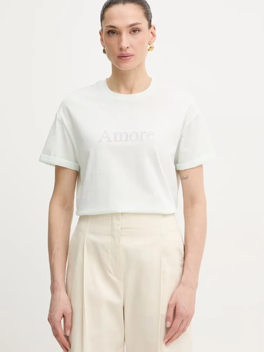 Zdjęcie produktu Twinset t-shirt bawełniany turkusowy