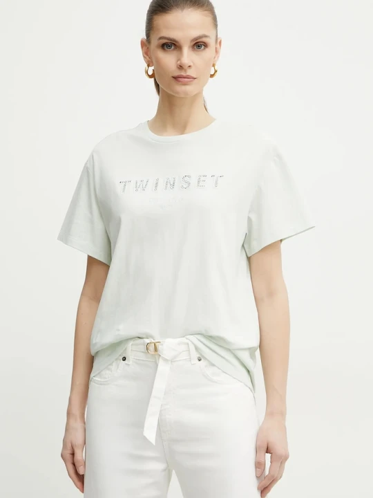 Zdjęcie produktu Twinset t-shirt bawełniany zielony