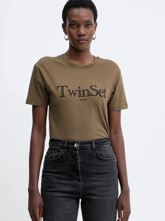 Zdjęcie produktu Twinset t-shirt bawełniany zielony