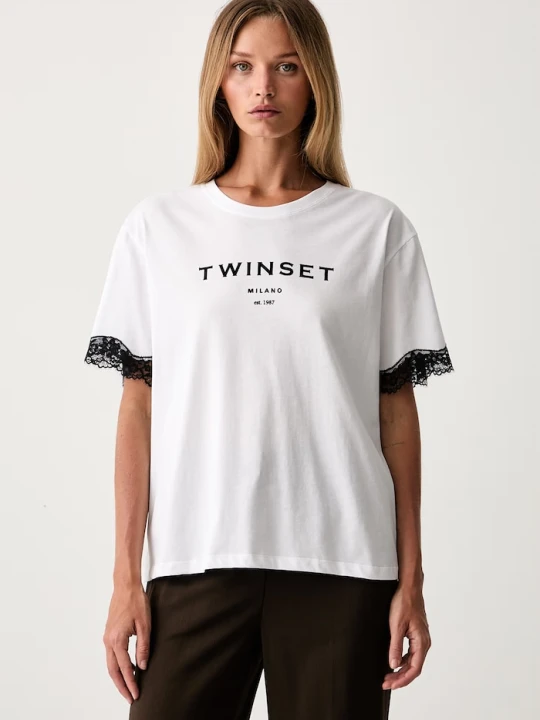 Zdjęcie produktu Twinset T-shirt bawełniany biały