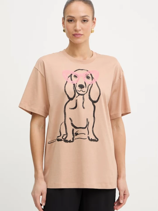 Zdjęcie produktu Twinset t-shirt damski bawełniany beżowy