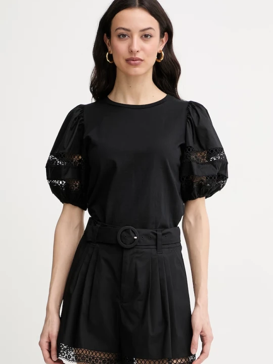 Zdjęcie produktu Twinset T-shirt damski bawełniany czarny
