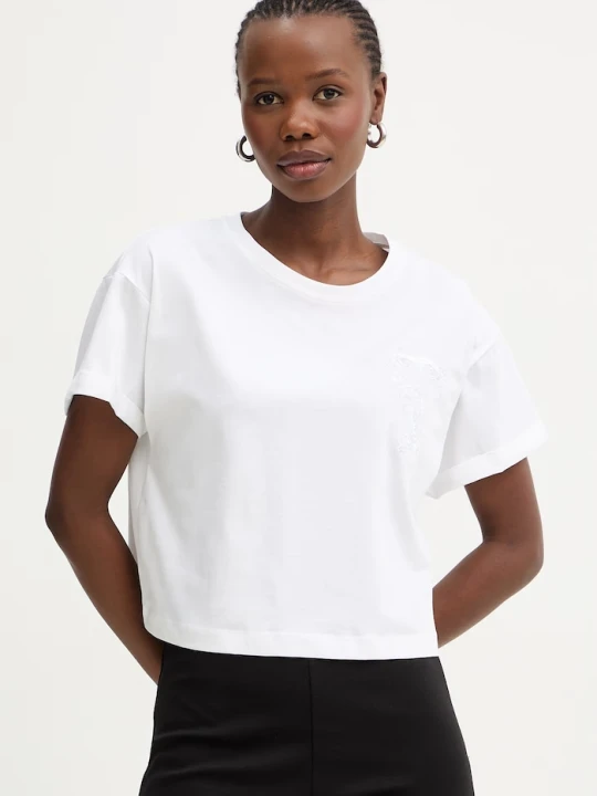 Zdjęcie produktu Twinset t-shirt oversize damski bawełniany biały