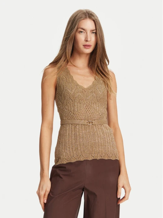 Zdjęcie produktu TWINSET Top 251TT3195 Beżowy Slim Fit