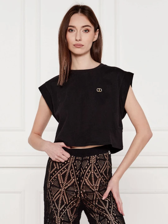 Zdjęcie produktu TWINSET Top | Cropped Fit czarny
