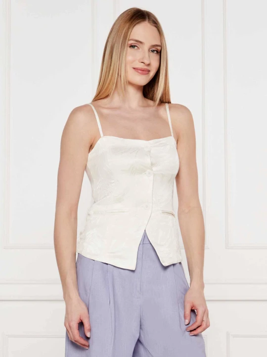 Zdjęcie produktu TWINSET Top | Slim Fit | z dodatkiem lnu