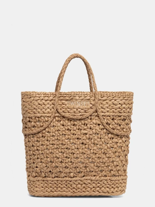 Zdjęcie produktu Twinset torba plażowa damska pleciona beżowy