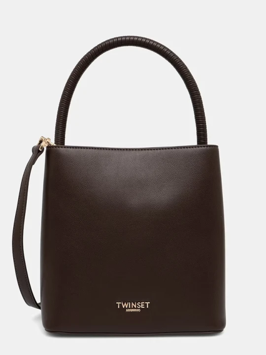 Zdjęcie produktu Twinset torebka damska z imitacji skóry brązowy