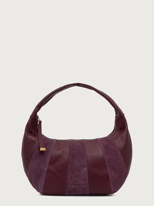 Zdjęcie produktu Twinset torebka hobo damska skórzana bordowy