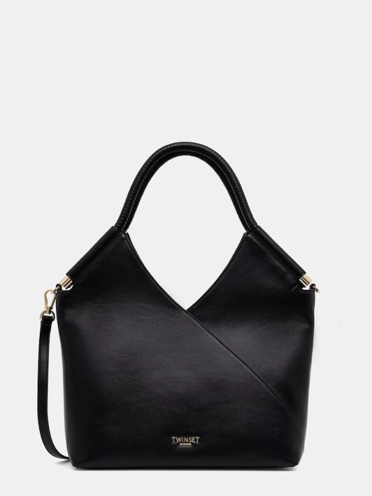 Zdjęcie produktu Twinset torebka shopper damska z imitacji skóry czarny