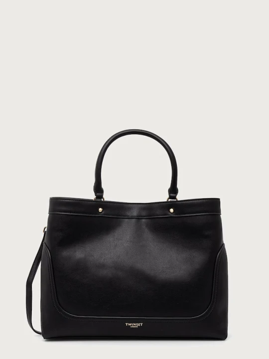 Zdjęcie produktu Twinset torebka shopper damska z imitacji skóry czarny