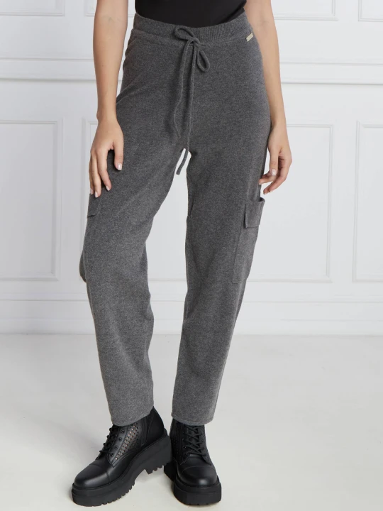 Zdjęcie produktu Twinset U&B Spodnie | Straight fit | z dodatkiem wełny grafitowy