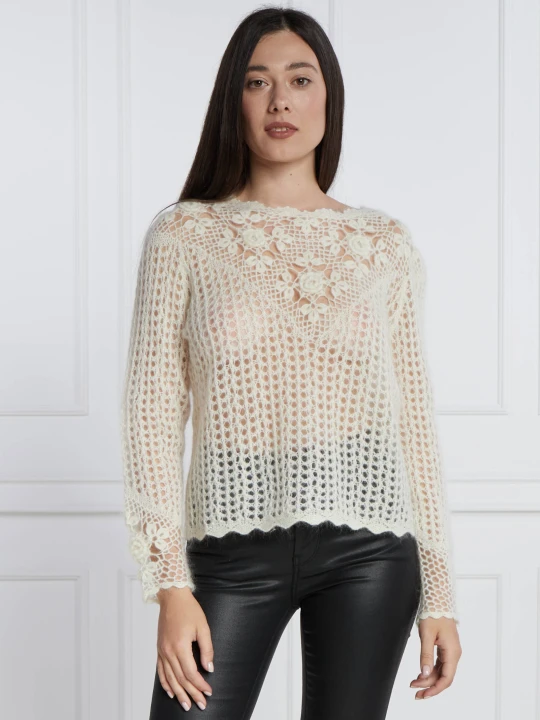 Zdjęcie produktu TWINSET Wełniany sweter | Regular Fit biały