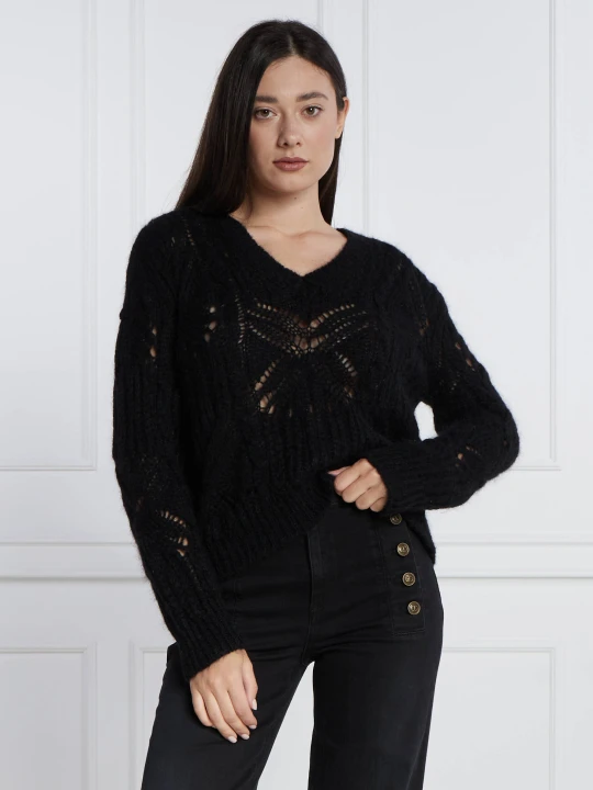 Zdjęcie produktu TWINSET Wełniany sweter | Regular Fit czarny