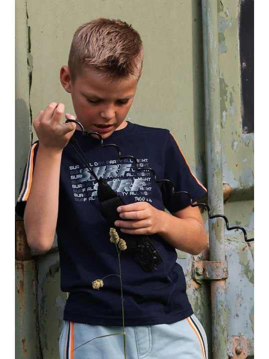 Zdjęcie produktu Tygo & Vito Koszulka "Wessel" w kolorze granatowym rozmiar: 122/128