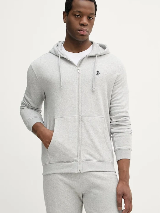 Zdjęcie produktu U.S. Polo Assn. bluza rozpinana męska z bawełną DHM LB szary