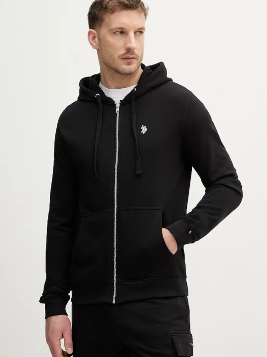Zdjęcie produktu U.S. Polo Assn. bluza rozpinana męska z bawełną DHM LB czarny