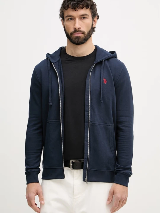 Zdjęcie produktu U.S. Polo Assn. bluza rozpinana męska z bawełną DHM LB granatowy