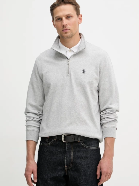 Zdjęcie produktu U.S. Polo Assn. bluza męska z bawełną DHM LB 1/4 ZIP szary